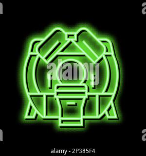 mri hospital radiology equipment neon glow icon illustration Stock Vector