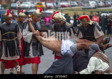 ROMAN SOLDIERS in the Good Friday Procession known as the Santo