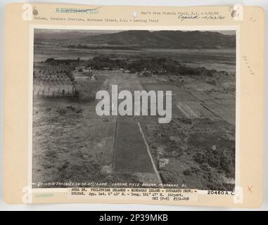 Landing Fields - Philippines - Mindanao Island, Aerial Photograph. Stock Photo