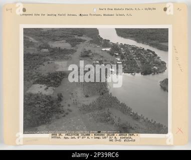 Landing Fields - Philippines - Mindanao Island, Aerial Photograph. Stock Photo