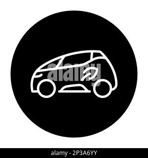 Eco car olor line icon. Pictogram for web page. Stock Vector