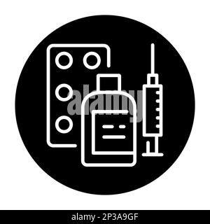 Infertility treatment black line icon. Fertilization. Pictogram for web page Stock Vector