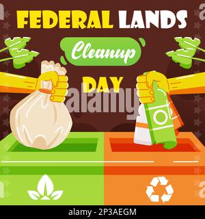 Federal Lands Cleanup Day, garbage remover Stock Vector