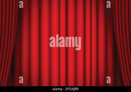 circus theatre red curtains backdrop background vector isolated on white background Stock Vector