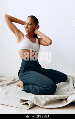 Stunning Young African-American Woman Poses in Studio - Fashion Stock Image  - Image of chair, pose: 209947113