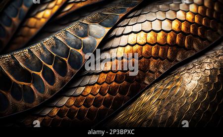 Close up macro view of Snake skin Stock Photo
