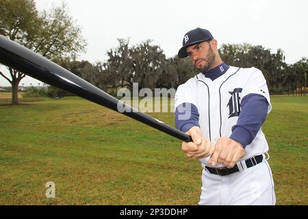 This is a 2016 photo of J.D. Martinez of the Detroit Tigers baseball team.  This image reflects the 2016 active roster as of Saturday, Feb. 27, 2016,  in Lakeland, Fla., when this