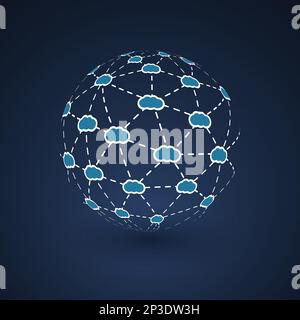 Networks Cloud Computing in Globe Design Stock Vector