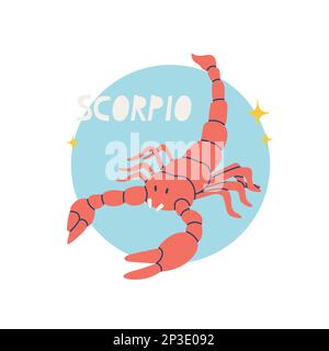 Scorpio zodiac sign. The eighth symbol of the horoscope. Astrological sign of those born in November. Vector illustration for design. Stock Vector