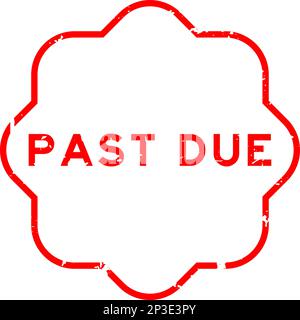 Grunge red past due word rubber seal stamp on white background Stock Vector