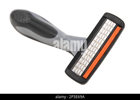 Razor for shaving care isolated on the white background Stock Photo
