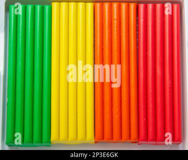 Multicolor plasticine for creativity modeling hobby children bright Stock Photo