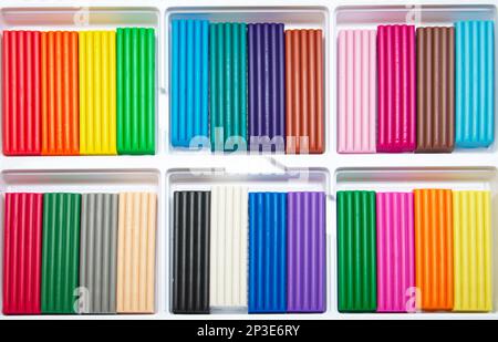 Multicolor plasticine for creativity modeling hobby children bright Stock Photo
