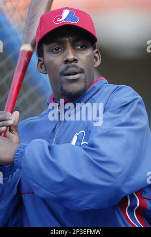 Vladimir Guerrero prepares to throw out the ceremonial first pitch before a  baseball game between the Washington Nationals and the Kansas City Royals,  Saturday, July 6, 2019, in Washington. The Nationals are