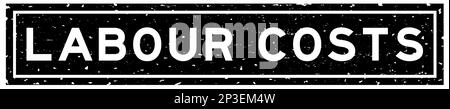 Grunge black labour costs word square rubber seal stamp on white background Stock Vector