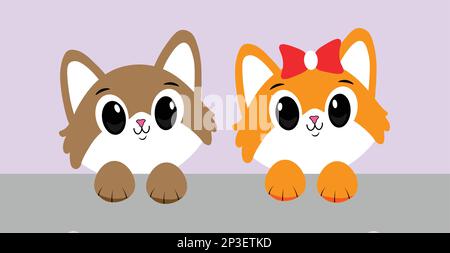 Collection of Cute cat cartoon face design icon. Cute cat cartoon face vector illustration. Free Vector Stock Vector