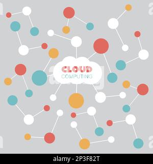 Internet of Things or Cloud Computing Design Concept with Connected Colorful Nodes Representing Various Smart Devices - Digital Network Communication, Stock Vector
