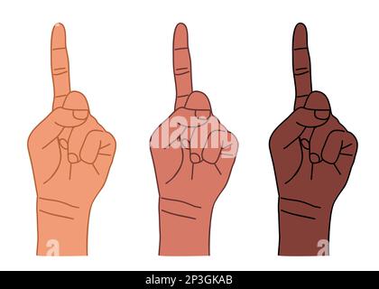 Number One Hand Finger Pointing Up vector isolated Stock Vector