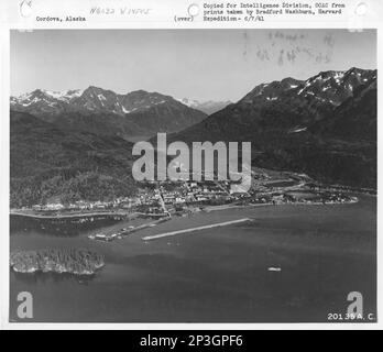 Alaska - Cordova, Aerial Photograph. Stock Photo