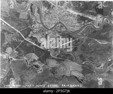 Alaska - Fairbanks, Aerial Photograph. Stock Photo