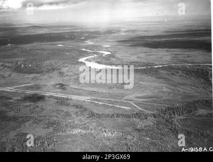 Alaska - Fairbanks, Aerial Photograph. Stock Photo