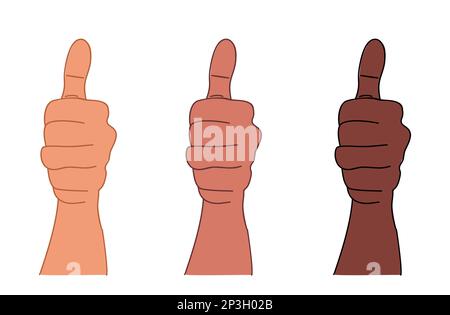 Thumb up Hand Finger Pointing vector illustration. Stock Vector