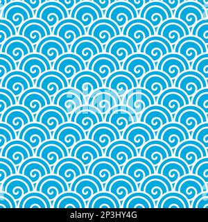 Mermaid scales seamless pattern for print. Fish and mermaid scales. Geometric sea pattern, vector illustration. Design for textile, wrapping paper Stock Vector