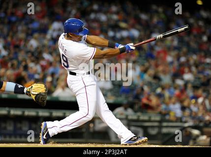 August 14, 2014: Texas Rangers Third base Adrian Beltre (29) [1597] fields  a grounder during an MLB game between the Tampa Bay Rays and the Texas  Rangers at Globe Life Park in