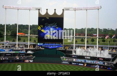 May 6, 2912:The fountains in action at Kauffman Stadium, the home of the Kansas  City Royals, and the 2012 MLB All-Star Baseball Game, during a game against  the New York Yankees Sunday