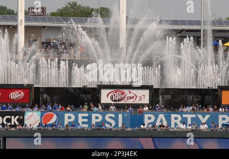 May 6, 2912:The fountains in action at Kauffman Stadium, the home of the Kansas  City Royals, and the 2012 MLB All-Star Baseball Game, during a game against  the New York Yankees Sunday