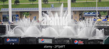 May 6, 2912:The fountains in action at Kauffman Stadium, the home of the Kansas  City Royals, and the 2012 MLB All-Star Baseball Game, during a game against  the New York Yankees Sunday