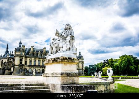 Statue de Moliere Chateau de Chantilly Stock Photo