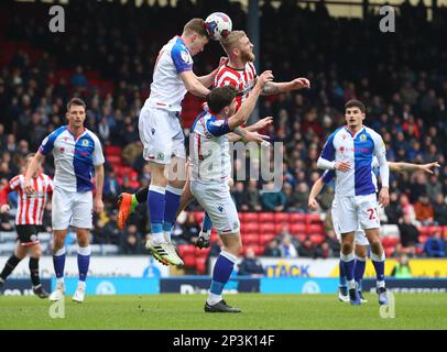 Blackburn, England, 4th March 2023. Oliver McBurnie of Sheffield Utd  during the Sky Bet Championship match at Ewood Park, Blackburn. Picture credit should read: Simon Bellis / Sportimage Stock Photo