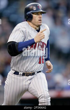 Doug Mientkiewicz of the Minnesota Twins during a game against the Anaheim  Angels at Angel Stadium circa 1999 in Anaheim, California. (Larry  Goren/Four Seam Images via AP Images Stock Photo - Alamy