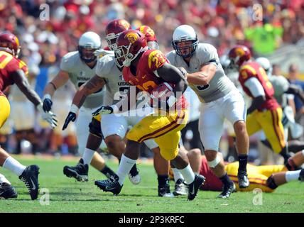 September 14, 2013: USC Trojans running back Tre Madden #23 carries the  ball and scores a touchdown during the NCAA Football game between the USC  Trojans and the Boston College Eagles at