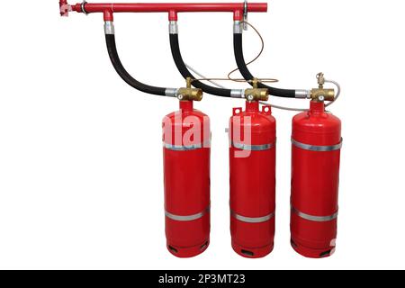 Automatic fire extinguishing system in the workplace, isolated on a white background. The security of your premises from conflagration Stock Photo