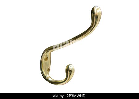 Sale of wall hooks hangers in the store, close-up, isolated on a white background Stock Photo