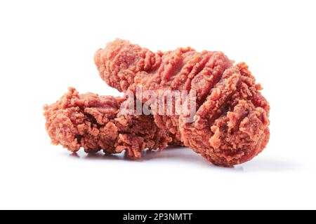 Fried chicken legs in batter isolated on white background Stock Photo