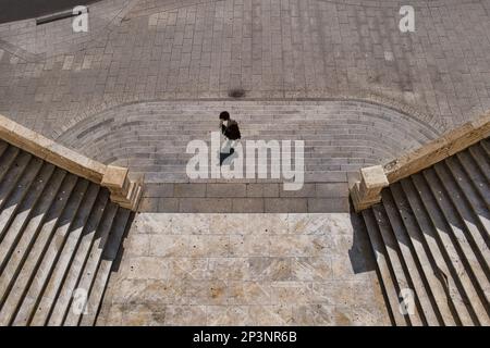 Top view of the staircase of the Bastion of saint Remy in Cagliari Stock Photo
