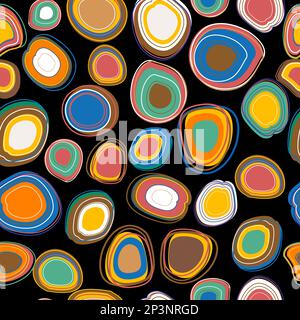 Geometric design with concentric circles doodle style Stock Vector