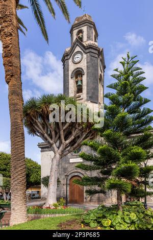 Beautiful church Nuestra Senora de la Pena de Francia in the city centre of Puerto de la Cruz, Tenerife, Canary Islands Stock Photo