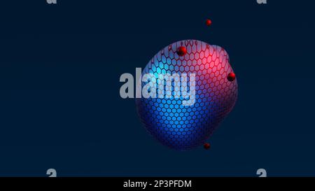 Abstract neon multicolored metaball with scale reptile texture meta ball bubble transition transformation for business presentation background Stock Photo