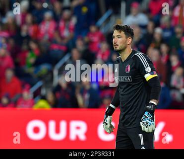 STL City goalkeeper Roman Burki. STLCity SC played their home opener ...