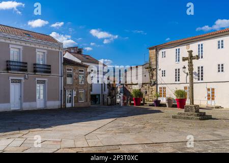 Noia, Galicia, March 1, 2023. Street in the city of Noia, in Galicia, Spain. Stock Photo