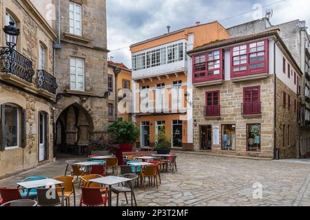 Noia, Galicia, March 1, 2023. Street in the city of Noia, in Galicia, Spain. Stock Photo