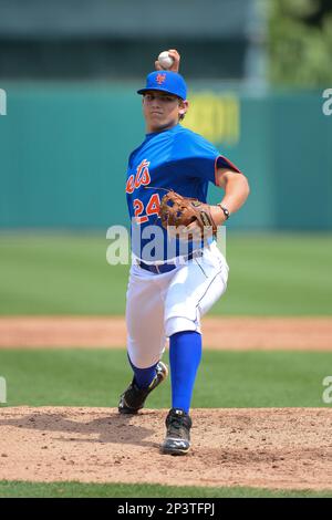 Pitcher Austin Riley (24) of DeSoto Central High School in