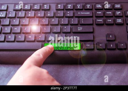 Conceptual display Technology Development. Business concept Technological changes of products and services Stock Photo