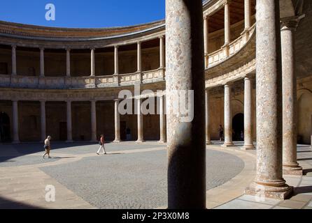 Charles V's palace, Alhambra. Granada, Andalusia. Spain Stock Photo