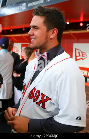 05 JUN 2014: Michael Chavis,SS who was picked 26th by the Boston Red Sox  during The 2014 MLB First Year Player Draft puts his name on the Draft  Board at MLB Network