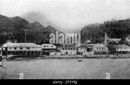1900 ca. : ROSEAU , Dominica , at turn of XIX century . Birthplace of the woman writer JEAN RHYS ( born Ella Gwendolyn Rees Williams , Rouseau , Dominica , West indies 1890 - Exeter , Great Britain 14 may 1979 ) , self destructive and alcoholic , she is best know for Quartet  1928 ) and Wide Sargasso Sea ( 1966 )  - LETTERATURA - LITERATURE - scrittrice  ----  Archivio GBB Stock Photo